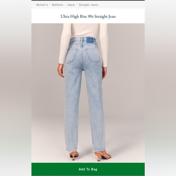 Abercrombie The 90s Straight Ultra High Rise Jeans (Curve Love) - Picture 2 of 10